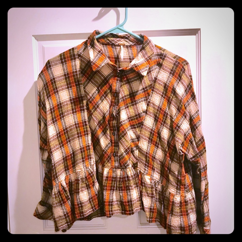 Free People Cropped Flannel